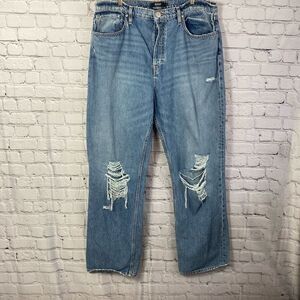 Hudson Thalia Loose Fit Wide Leg Med Light Wash Jeans Size 34 D